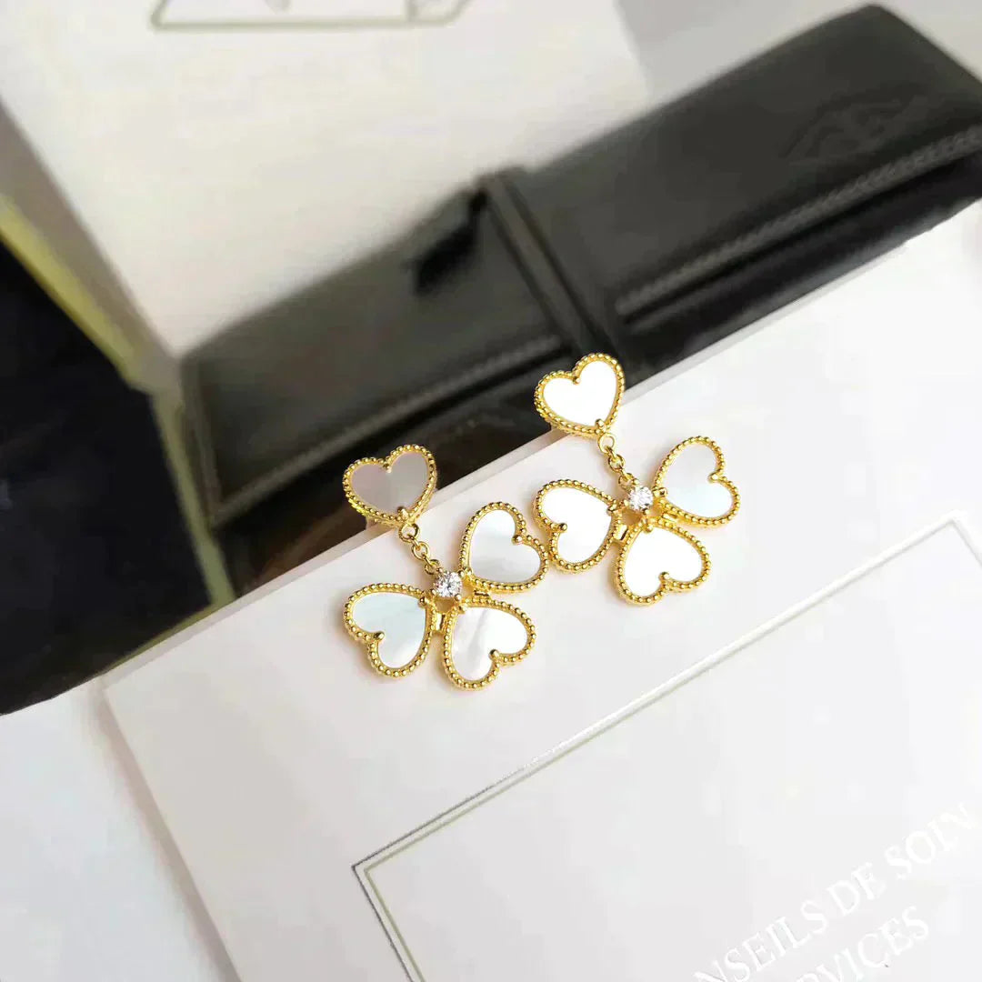 [Luxe Jewelry]CLOVER SWEET WHITE MOP EARRINGS