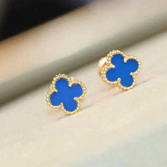 [Luxe Jewelry]CLOVER MINI 9.5MM TURQUOISE EARRINGS