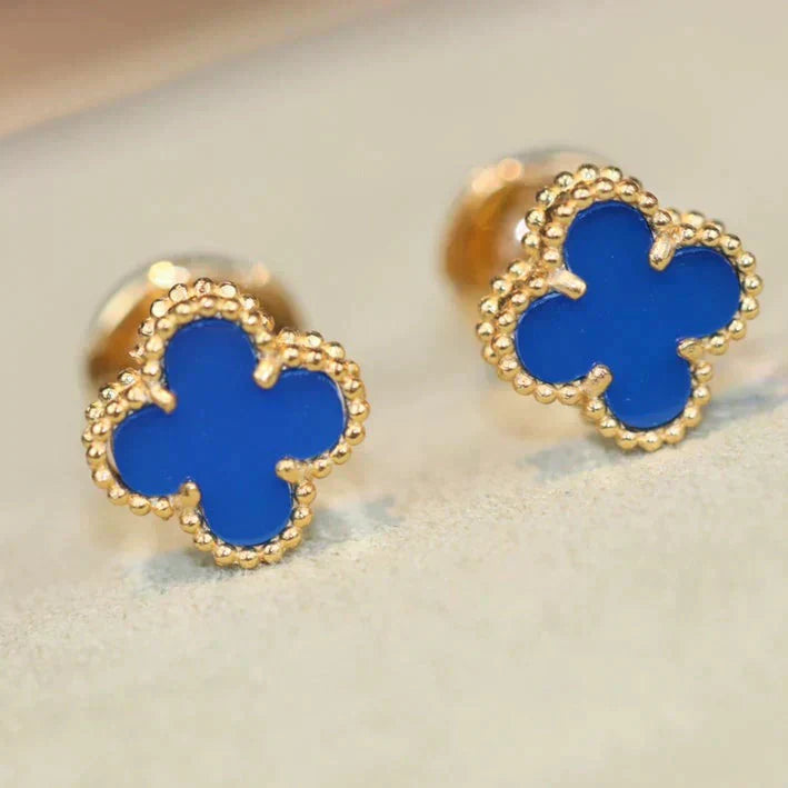 [Luxe Jewelry]CLOVER MINI 9.5MM TURQUOISE EARRINGS