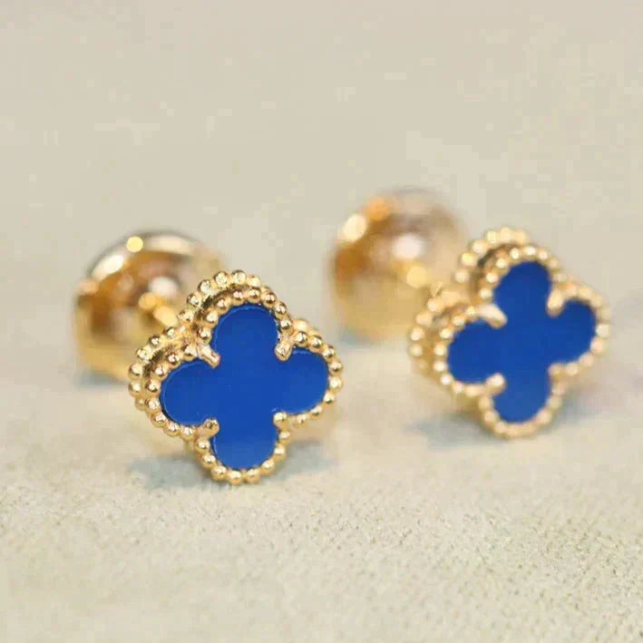 [Luxe Jewelry]CLOVER MINI 9.5MM TURQUOISE EARRINGS