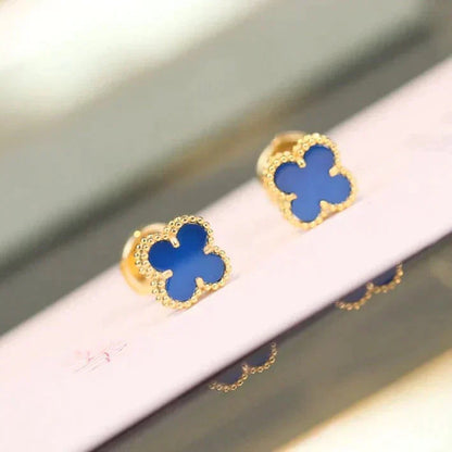 [Luxe Jewelry]CLOVER MINI 9.5MM TURQUOISE EARRINGS