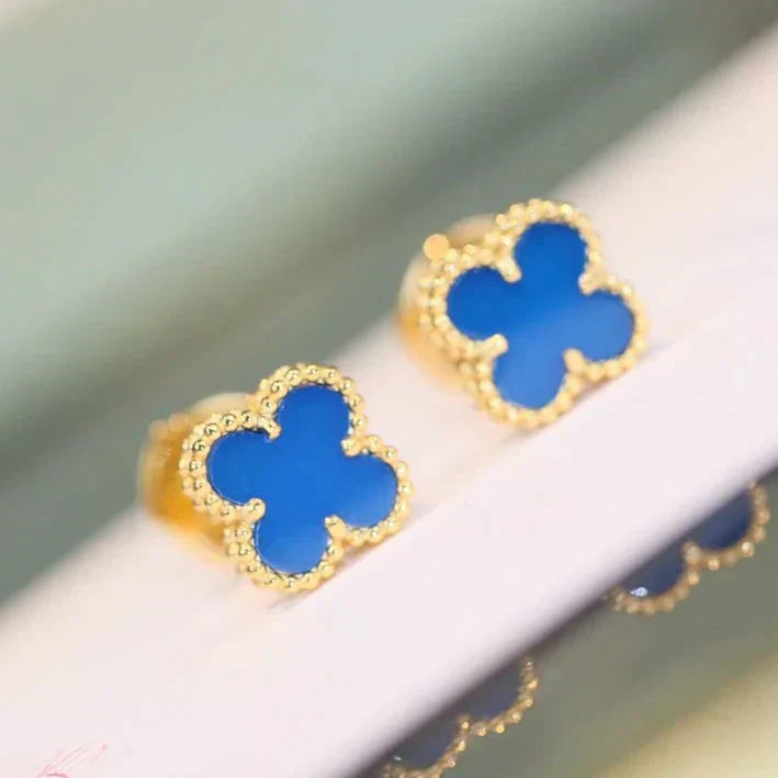 [Luxe Jewelry]CLOVER MINI 9.5MM TURQUOISE EARRINGS