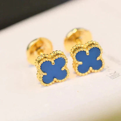[Luxe Jewelry]CLOVER MINI 9.5MM TURQUOISE EARRINGS