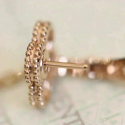[Luxe Jewelry]CLOVER MEDIUM 1 MOTIFS FUll DIAMOND EARRINGS