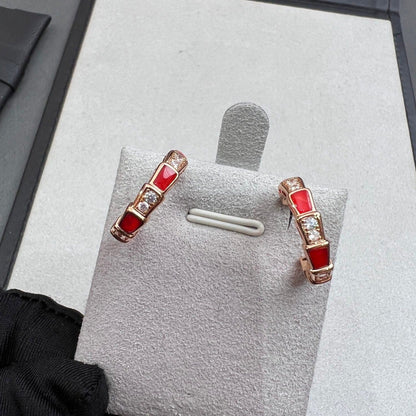 [Luxe Jewelry]SERPENTI CARNELIAN PINK GOLD EARRINGS