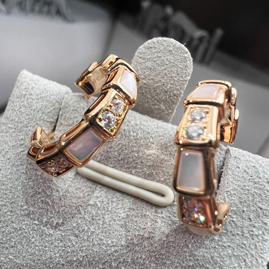 [Luxe Jewelry]SERPENTI MOP PINK GOLD EARRINGS