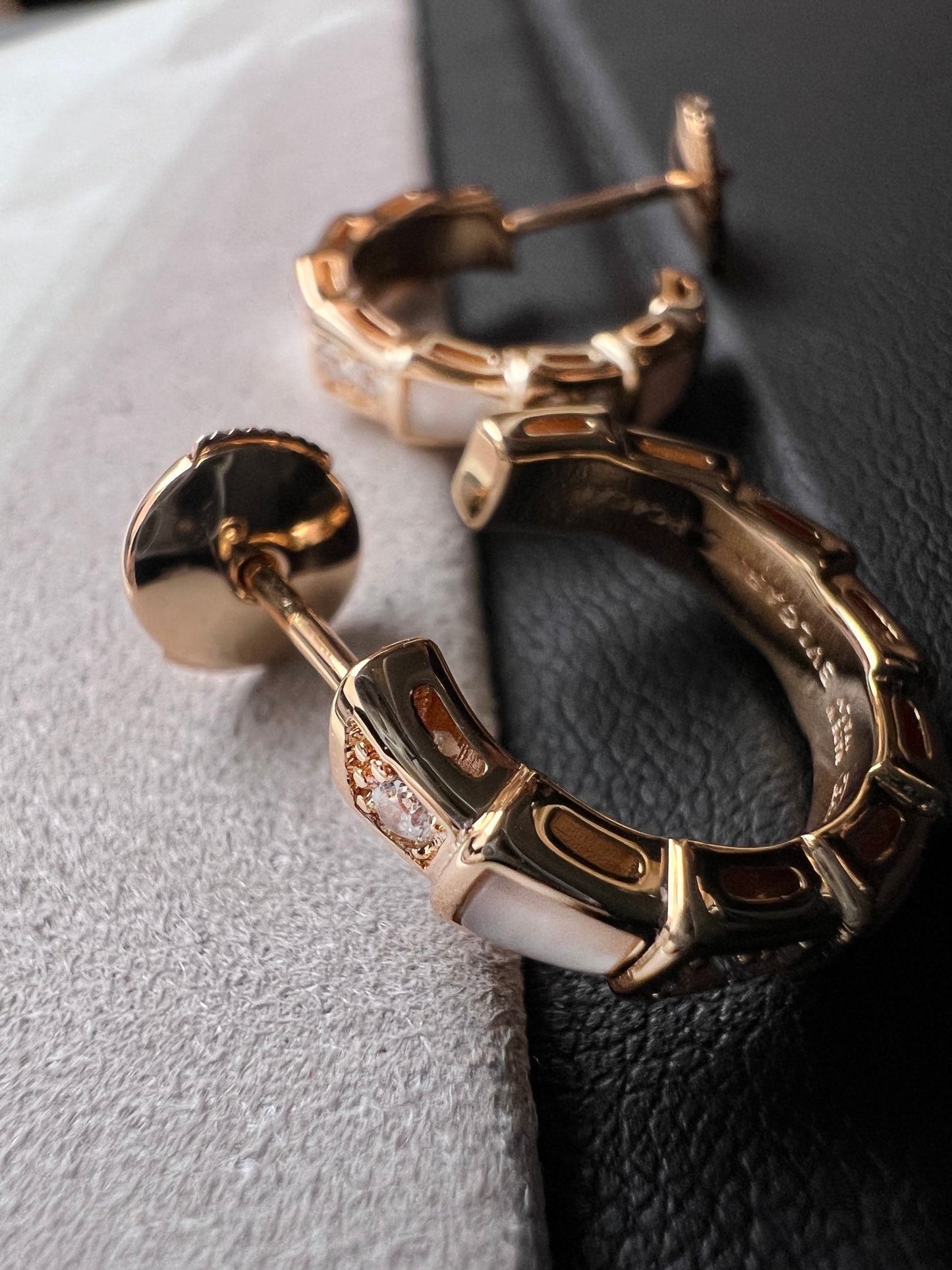 [Luxe Jewelry]SERPENTI MOP PINK GOLD EARRINGS