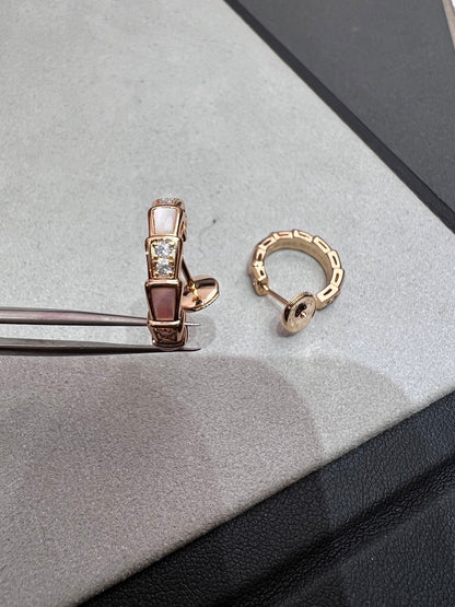 [Luxe Jewelry]SERPENTI MOP PINK GOLD EARRINGS