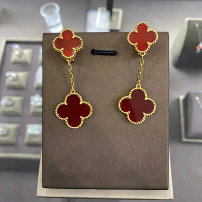 [Luxe Jewelry]CLOVER 2 MOTIFS  EARRINGS (MULTIPLE CHOICESC