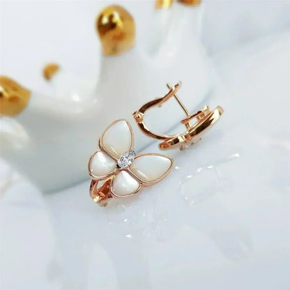 [Luxe Jewelry]BUTTERFLY MOP DIAMOND EARRINGS