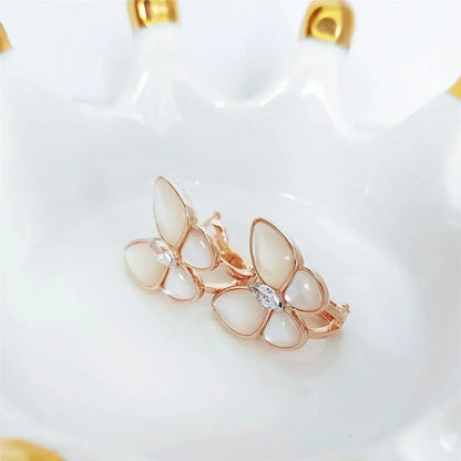 [Luxe Jewelry]BUTTERFLY MOP DIAMOND EARRINGS