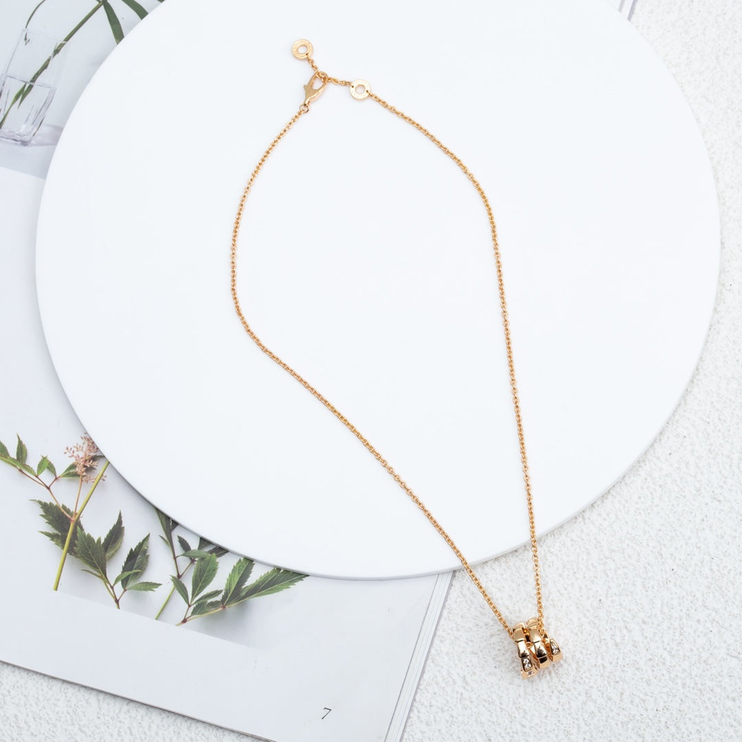 [Luxe Jewelry]SERPENTI PINK GOLD NECKLACE DIAMOND