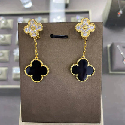 [Luxe Jewelry]CLOVER  2 MOTIFS  DIAMOND  EARRINGS (MULTIPLE CHOICESç´