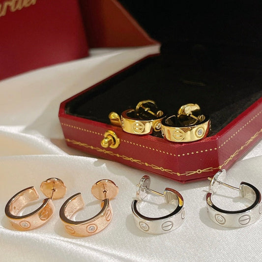 [Luxe Jewelry]LOVE EARRINGS 5.7MM 2 DIAMONDS