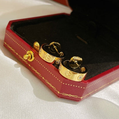 [Luxe Jewelry]LOVE EARRINGS 5.7MM 2 DIAMONDS