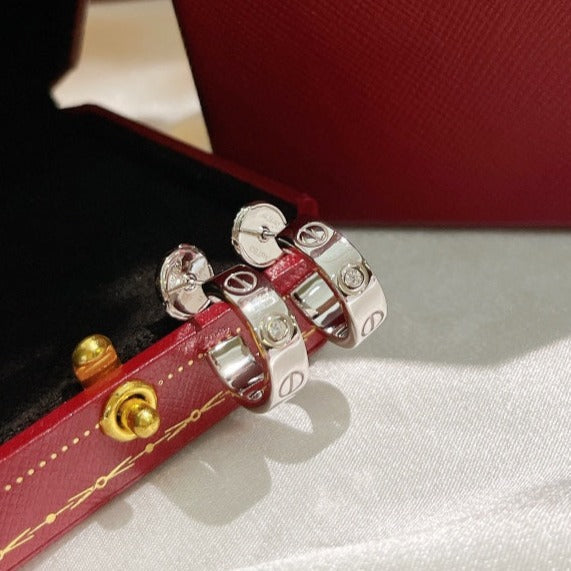 [Luxe Jewelry]LOVE EARRINGS 5.7MM 2 DIAMONDS