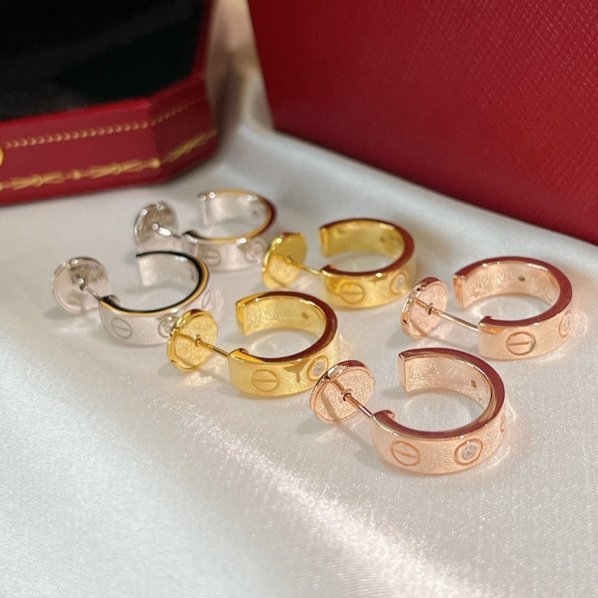 [Luxe Jewelry]LOVE EARRINGS 5.7MM 2 DIAMONDS