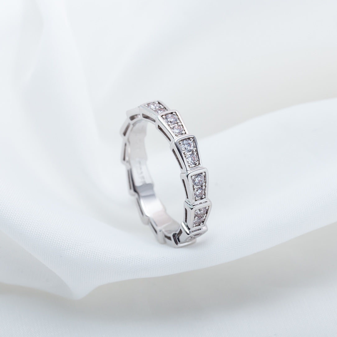 [Luxe Jewelry]SERPENTI RING SILVER DIAMOND PAVED 3MM