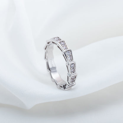 [Luxe Jewelry]SERPENTI RING SILVER DIAMOND PAVED 3MM
