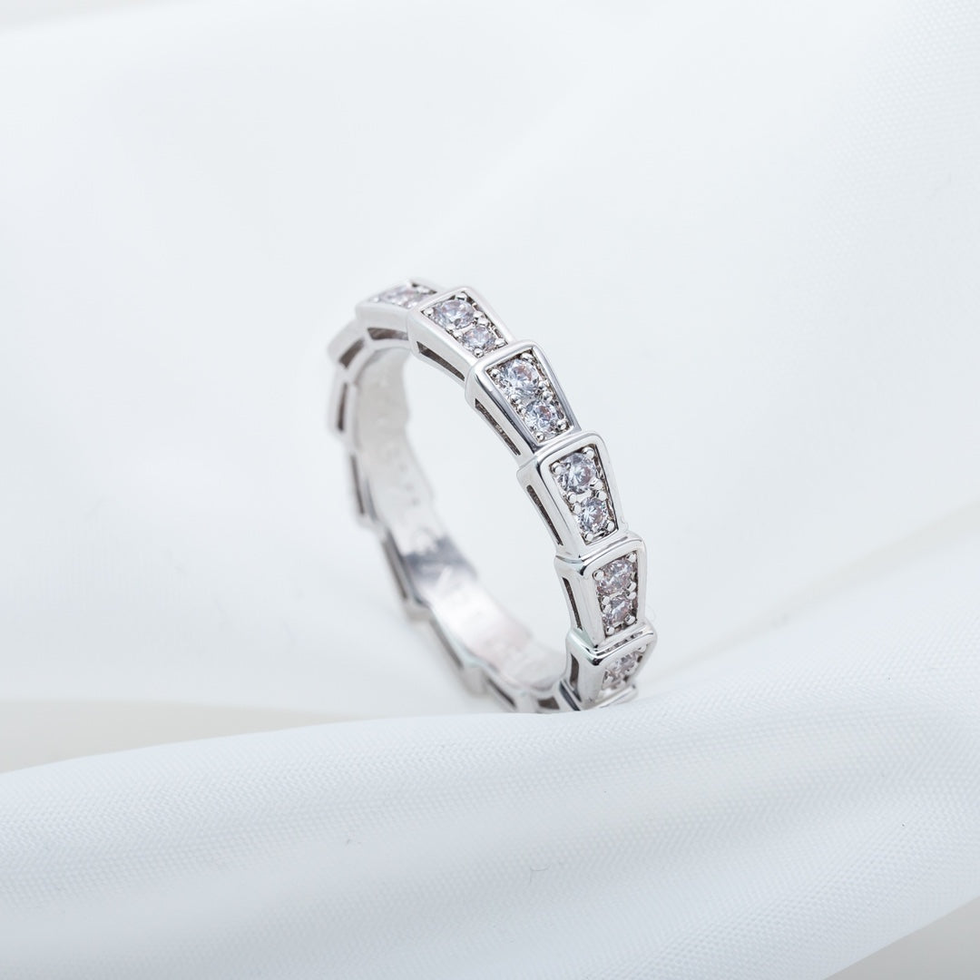 [Luxe Jewelry]SERPENTI RING SILVER DIAMOND PAVED 3MM