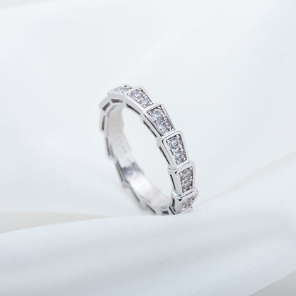 [Luxe Jewelry]SERPENTI RING SILVER DIAMOND PAVED 3MM