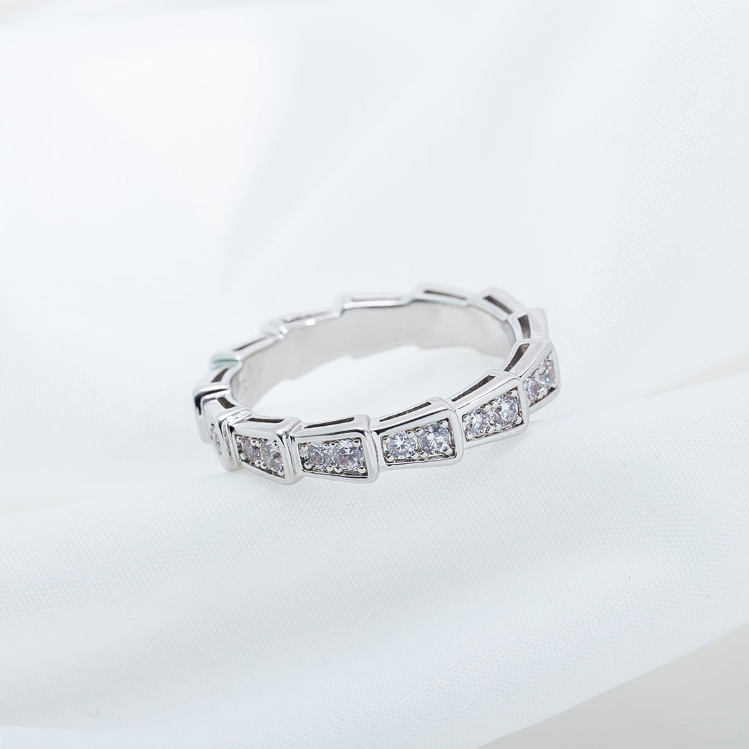 [Luxe Jewelry]SERPENTI RING SILVER DIAMOND PAVED 3MM