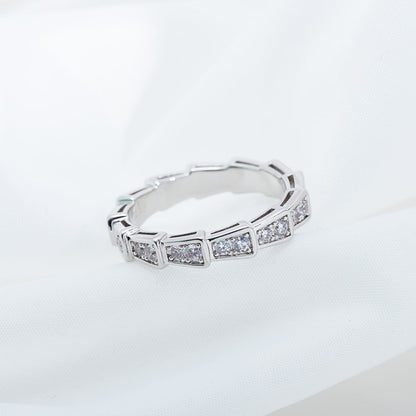 [Luxe Jewelry]SERPENTI RING SILVER DIAMOND PAVED 3MM