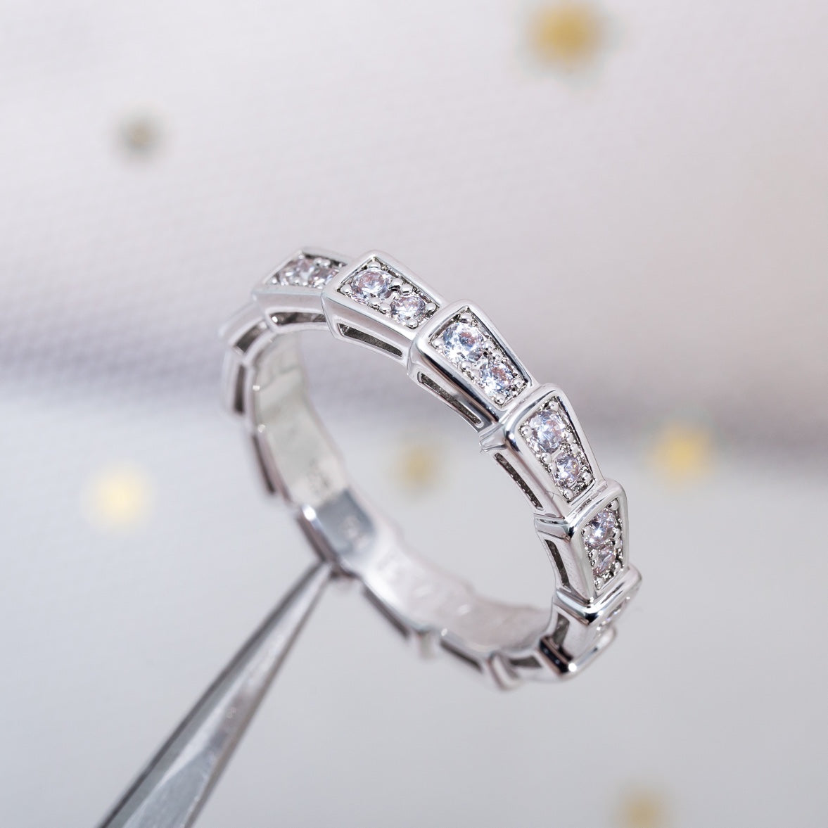[Luxe Jewelry]SERPENTI RING SILVER DIAMOND PAVED 3MM