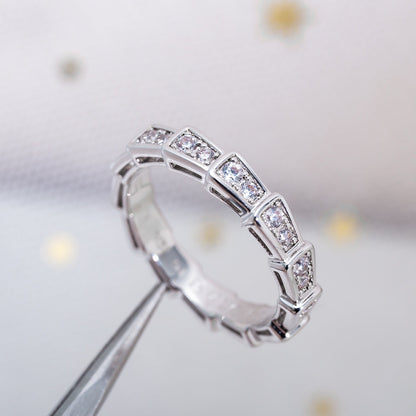 [Luxe Jewelry]SERPENTI RING SILVER DIAMOND PAVED 3MM