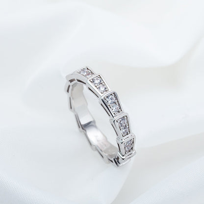 [Luxe Jewelry]SERPENTI RING SILVER DIAMOND PAVED 3MM