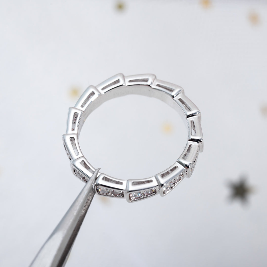 [Luxe Jewelry]SERPENTI RING SILVER DIAMOND PAVED 3MM