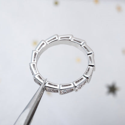 [Luxe Jewelry]SERPENTI RING SILVER DIAMOND PAVED 3MM