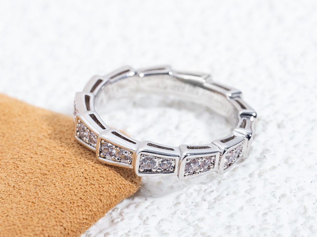 [Luxe Jewelry]SERPENTI RING SILVER DIAMOND PAVED 3MM