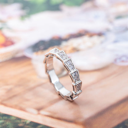 [Luxe Jewelry]SERPENTI RING SILVER DIAMOND PAVED 3MM