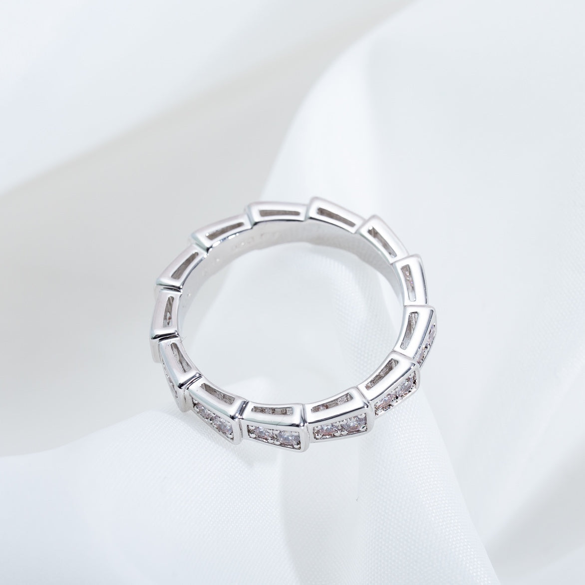 [Luxe Jewelry]SERPENTI RING SILVER DIAMOND PAVED 3MM
