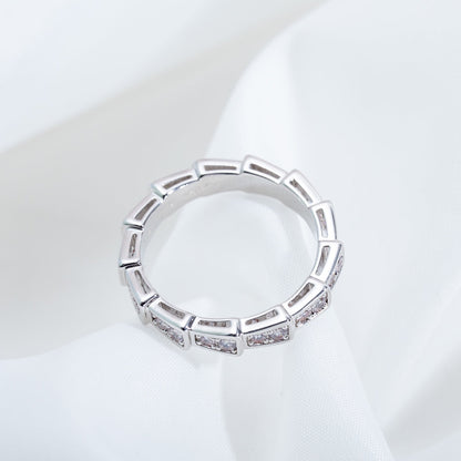[Luxe Jewelry]SERPENTI RING SILVER DIAMOND PAVED 3MM