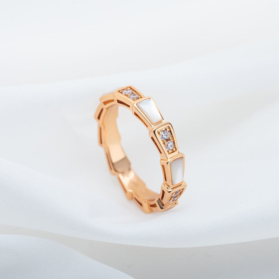 [Luxe Jewelry]SERPENTI RING PINK GOLD DIAMOND MOP 3MM