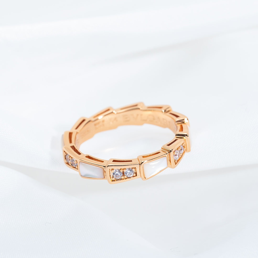 [Luxe Jewelry]SERPENTI RING PINK GOLD DIAMOND MOP 3MM