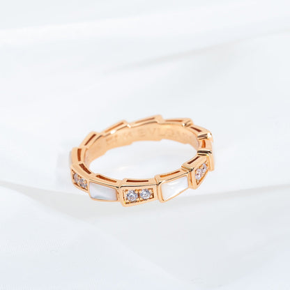 [Luxe Jewelry]SERPENTI RING PINK GOLD DIAMOND MOP 3MM