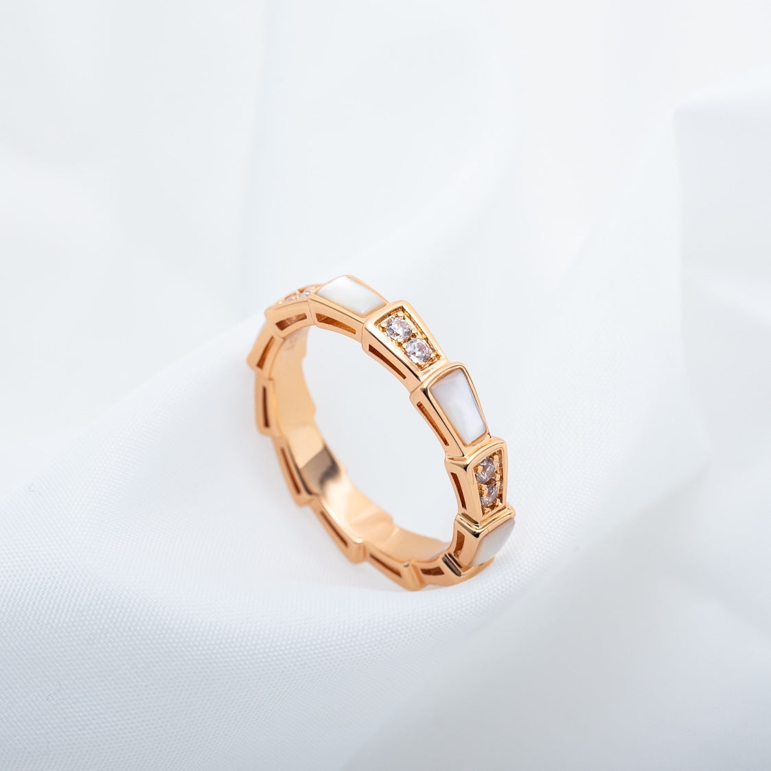 [Luxe Jewelry]SERPENTI RING PINK GOLD DIAMOND MOP 3MM