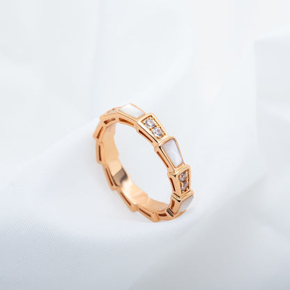 [Luxe Jewelry]SERPENTI RING PINK GOLD DIAMOND MOP 3MM