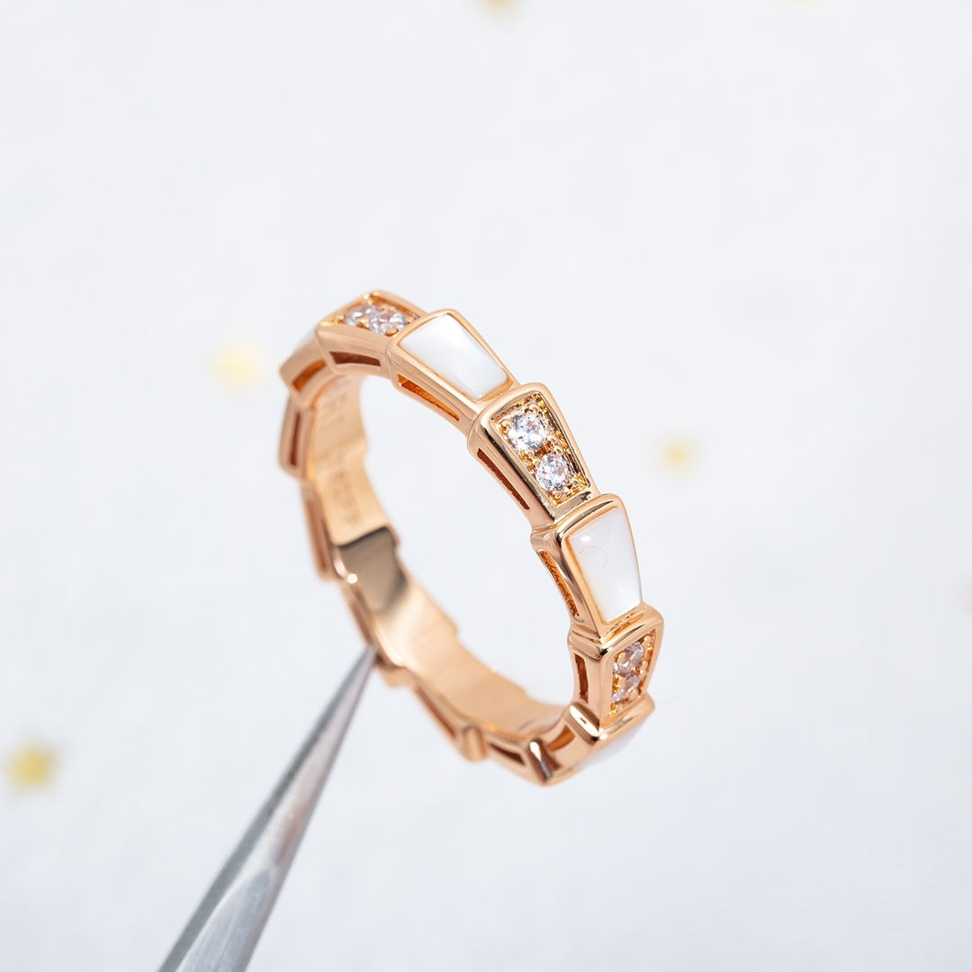 [Luxe Jewelry]SERPENTI RING PINK GOLD DIAMOND MOP 3MM