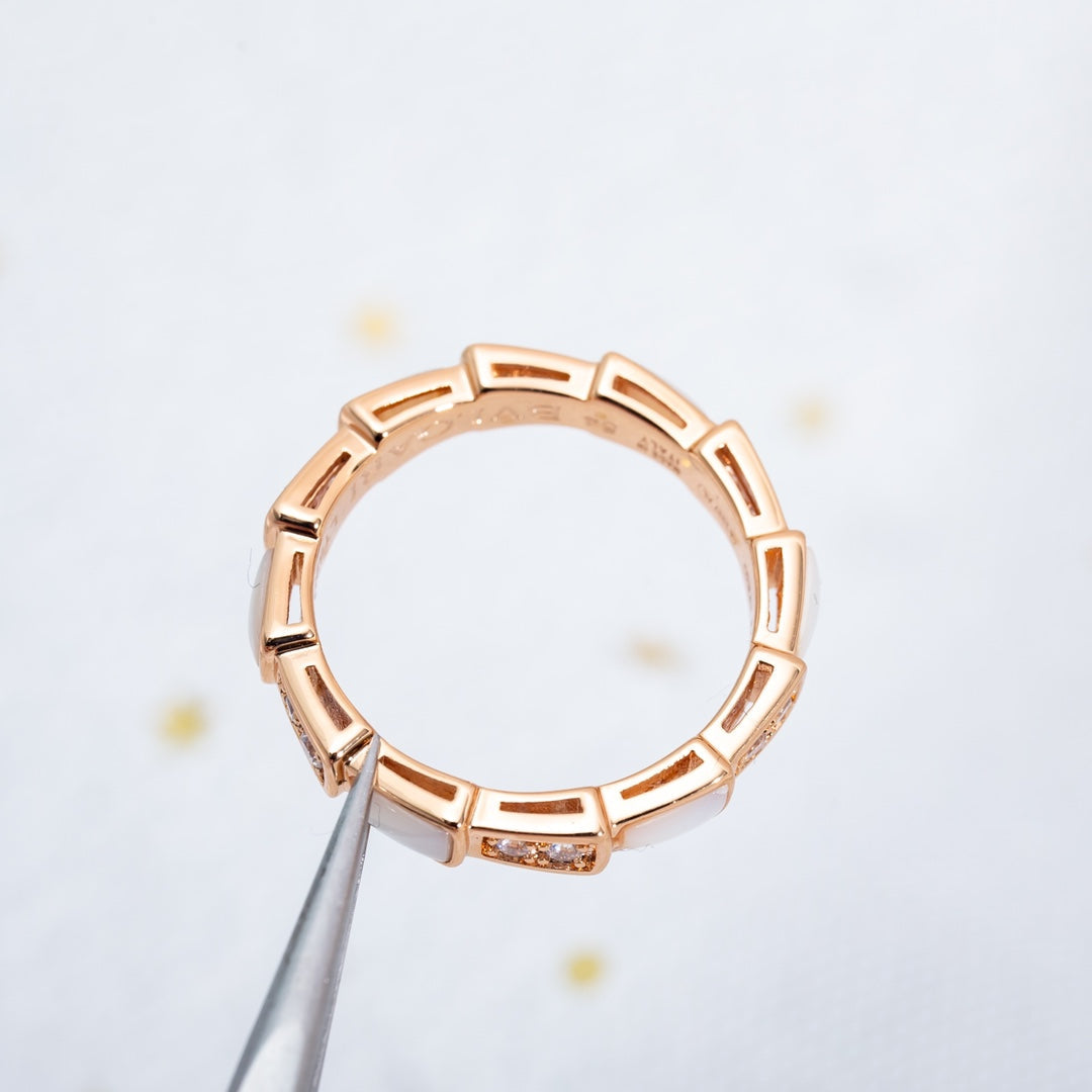 [Luxe Jewelry]SERPENTI RING PINK GOLD DIAMOND MOP 3MM