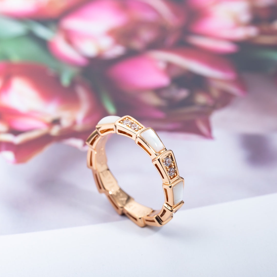 [Luxe Jewelry]SERPENTI RING PINK GOLD DIAMOND MOP 3MM