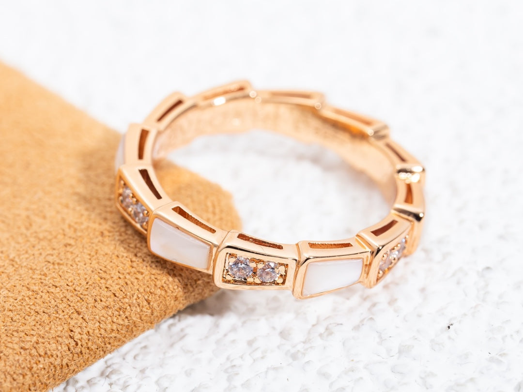 [Luxe Jewelry]SERPENTI RING PINK GOLD DIAMOND MOP 3MM
