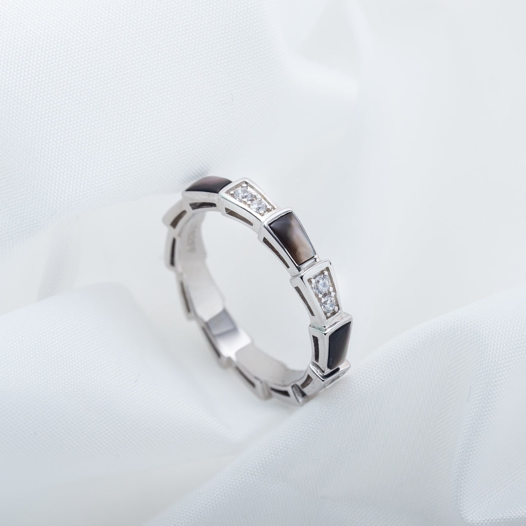 [Luxe Jewelry]SERPENTI RING SILVER  DIAMOND BLACK MOP 3MM
