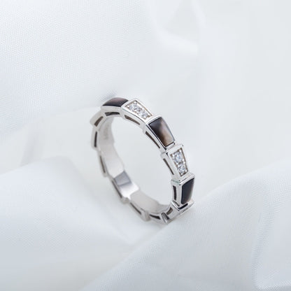 [Luxe Jewelry]SERPENTI RING SILVER  DIAMOND BLACK MOP 3MM