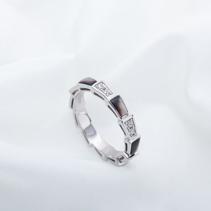 [Luxe Jewelry]SERPENTI RING SILVER  DIAMOND BLACK MOP 3MM