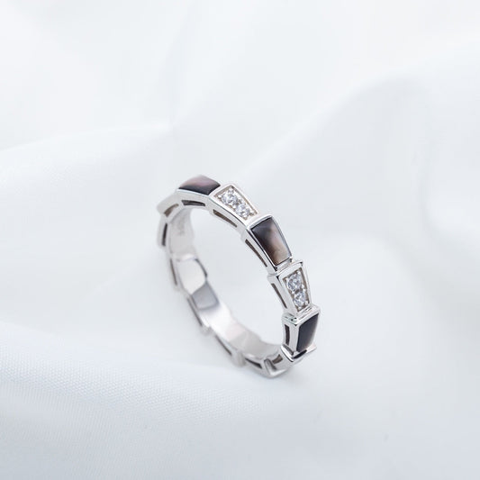 [Luxe Jewelry]SERPENTI RING SILVER  DIAMOND BLACK MOP 3MM