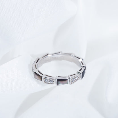 [Luxe Jewelry]SERPENTI RING SILVER  DIAMOND BLACK MOP 3MM